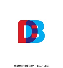 uppercase DB logo, red blue overlap transparent logo