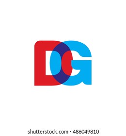 uppercase DG logo, red blue overlap transparent logo