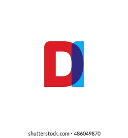 uppercase DI logo, red blue overlap transparent logo