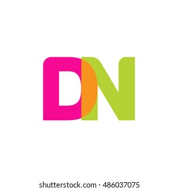 uppercase DN logo, pink green overlap transparent logo, modern lifestyle logo