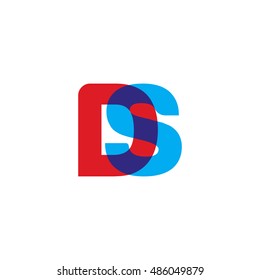 uppercase DS logo, red blue overlap transparent logo