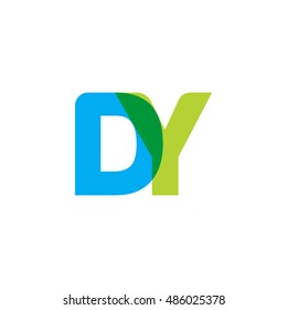 uppercase DY logo, blue green overlap transparent logo