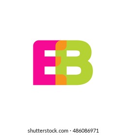 uppercase EB logo, pink green overlap transparent logo, modern lifestyle logo