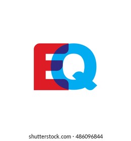 uppercase EQ logo, red blue overlap transparent logo