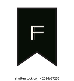 Uppercase F for party decoration, such as Wedding, Birthday, Engagement. Alphabet icon vector
