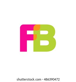 uppercase FB logo, pink green overlap transparent logo, modern lifestyle logo
