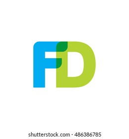 uppercase FD logo, blue green overlap transparent logo