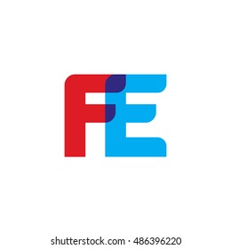 uppercase FE logo, red blue overlap transparent logo
