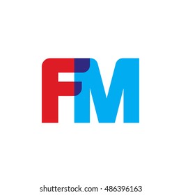 uppercase FM logo, red blue overlap transparent logo