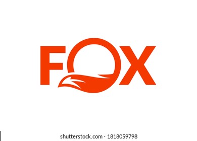 Uppercase fox logo with his tail sign on letter O. Very suitable in various business purposes, also for icon, symbol and many more.