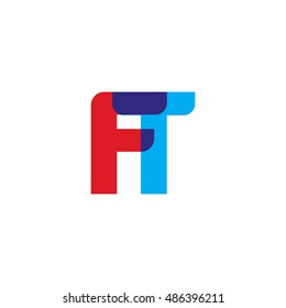 uppercase FT logo, red blue overlap transparent logo