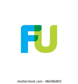 uppercase FU logo, blue green overlap transparent logo