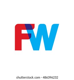 uppercase FW logo, red blue overlap transparent logo