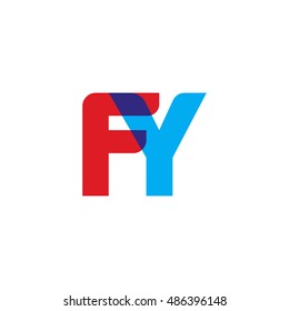 uppercase FY logo, red blue overlap transparent logo