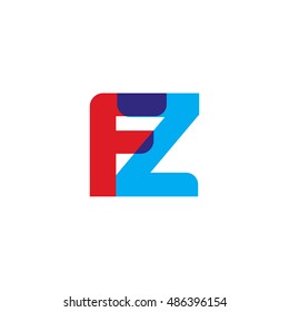 uppercase FZ logo, red blue overlap transparent logo