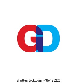 uppercase GD logo, red blue overlap transparent logo