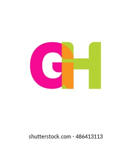 Uppercase Gh Logo Pink Green Overlap Stock Vector (Royalty Free ...