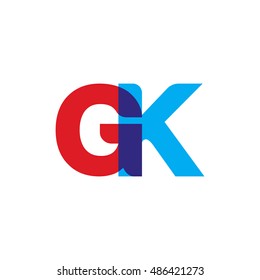 uppercase GK logo, red blue overlap transparent logo