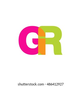 uppercase GR logo, pink green overlap transparent logo, modern lifestyle logo