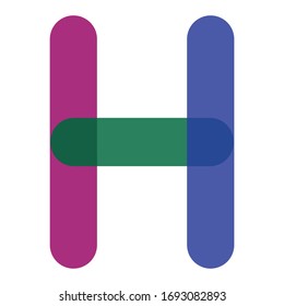 Uppercase H which can be used as a logo, design, brand, etc.
