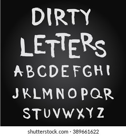 Uppercase hand drawn letters.  Vector alphabet.