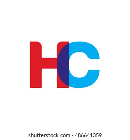 uppercase HC logo, red blue overlap transparent logo