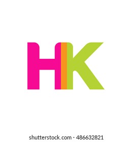 Uppercase Hk Logo Pink Green Overlap Stock Vector (Royalty Free ...