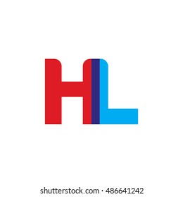 uppercase HL logo, red blue overlap transparent logo
