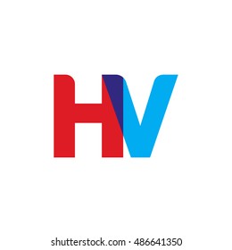 uppercase HV logo, red blue overlap transparent logo