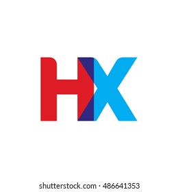 uppercase HX logo, red blue overlap transparent logo