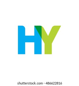 Uppercase Hy Logo Blue Green Overlap Stock Vector (Royalty Free ...