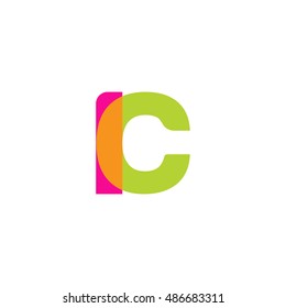 uppercase IC logo, pink green overlap transparent logo, modern lifestyle logo