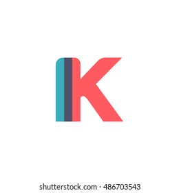 uppercase IK logo, modern classic pale blue red overlap transparent logo