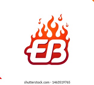 Uppercase initial logo letter EE with blazing flame silhouette,  simple and retro style logotype for adventure and sport activity.