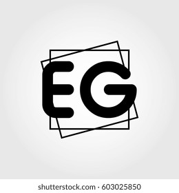 eg uppercase initials square frame business logo