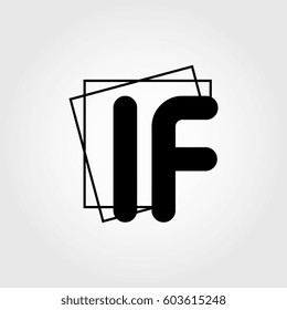 if uppercase initials square frame business logo