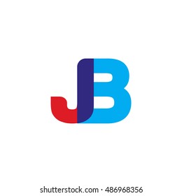uppercase JB logo, red blue overlap transparent logo