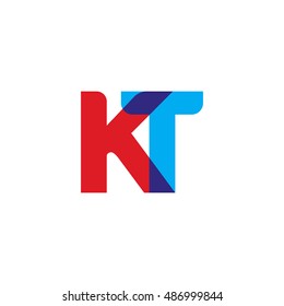 uppercase KT logo, red blue overlap transparent logo