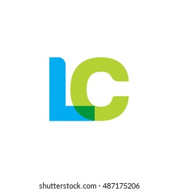 uppercase LC logo, blue green overlap transparent logo