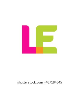 uppercase LE logo, pink green overlap transparent logo, modern lifestyle logo