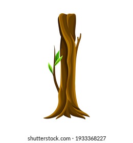 Uppercase Letter of Alphabet Arranged from Forest Elements Like Tree Trunk and Branches Vector Illustration