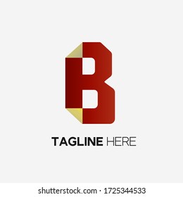 
plantilla de logotipo de letra mayúscula B en gradiente rojo