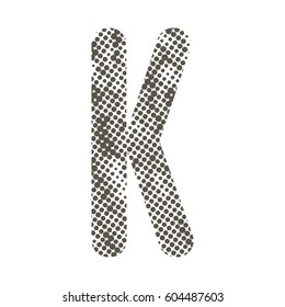 Uppercase letter of the English alphabet with dotted texture