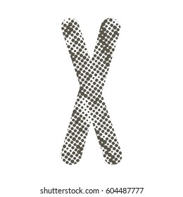 Uppercase letter of the English alphabet with dotted texture