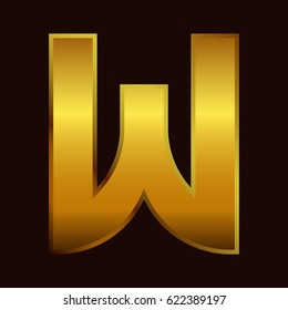 Uppercase letter of the English alphabet with a gold effect