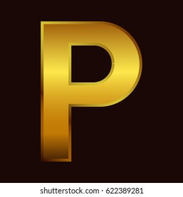 Uppercase letter of the English alphabet with a gold effect