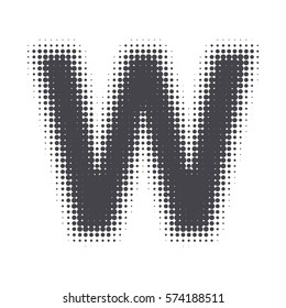 Uppercase letter of the English alphabet with halftone effect