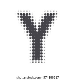 Uppercase letter of the English alphabet with halftone effect