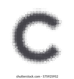 Uppercase letter of the English alphabet with halftone effect