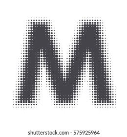 Uppercase letter of the English alphabet with halftone effect